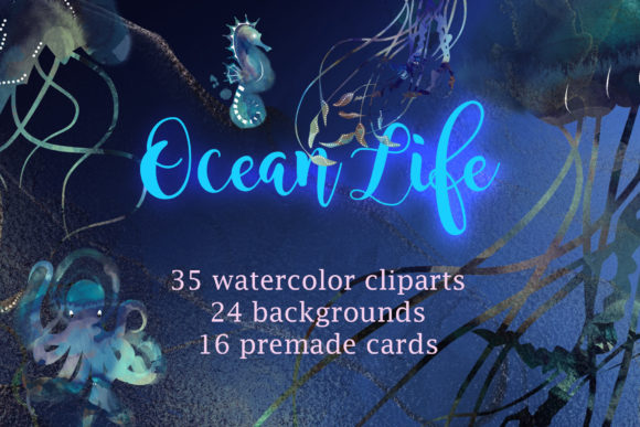 Download Ocean Life - Watercolor Clipart - Ocean life Collection