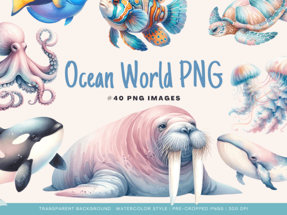 Download Ocean Life Collection | Cropped PNG - Ocean life Collection