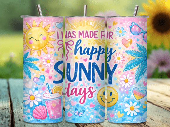 Download Happy Sunny Days Tropical Summer Tumbler - Summer tumbler Collection