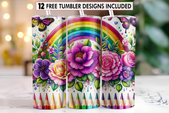 Download Glitter Pencil Teacher Tumbler Wrap - Premium Bundle