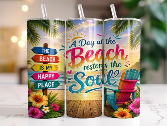 Download 20oz Tropical Beach Summer Tumbler Wrap - Summer tumbler Collection