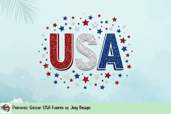 Download Patriotic Glitter USA Fourth of July Design - Fourth of july design Collection