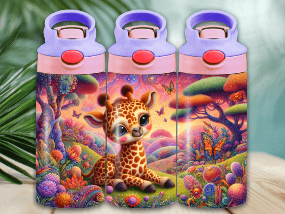 Download Boho Giraffe Butterfly Kids Tumbler Wrap - Kids tumbler wrap Collection