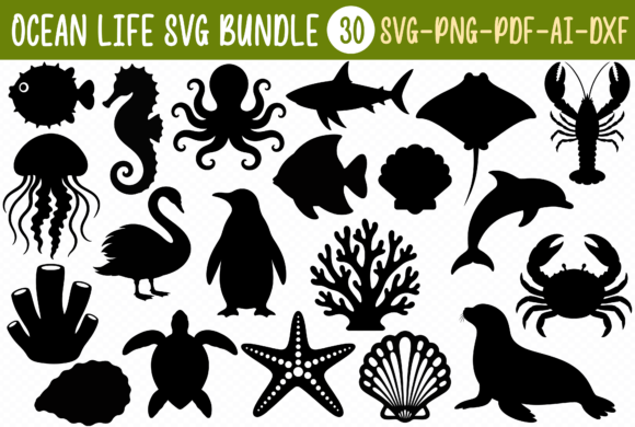 Download 30 Ocean Life SVG Bundle - Ocean life Collection