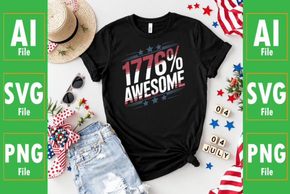 Download Fourth of July Design, 1776% Awesome - Fourth of july design Collection